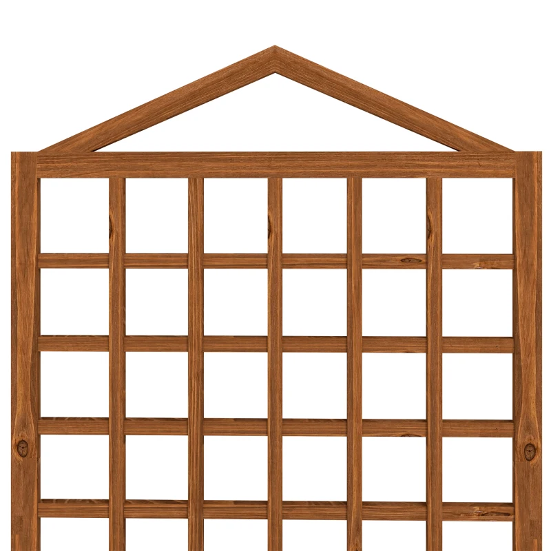 Outsunny Garden Planters with Trellis for Vine Climbing, Distressed Wooden Raised Beds, 90x43x150cm, Brown