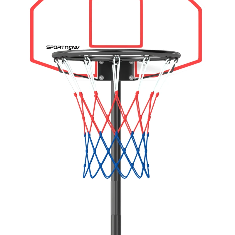 SPORTNOW Panier de Basket Extérieur et Fléchettes 2 en 1, Hauteur Réglable 210-247cm, Portable, Roues, Base Remplissable, Noir