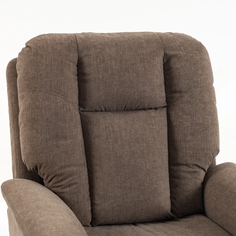 HOMCOM Fauteuil Releveur Électrique Massage et Chaleur Fauteuil Relax Électrique Velours Port USB Dossier Inclinable Marron