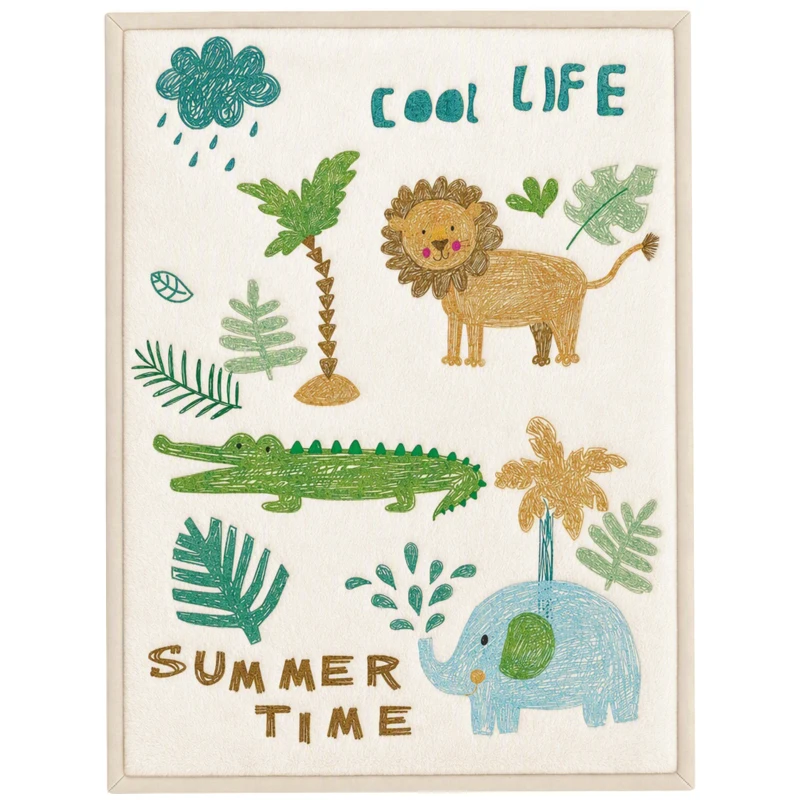 AIYAPLAY Tapete de Atividades Infantil Tapete de Quarto em Espuma Espessura 3 cm Estampa Animal Fundo Antiderrapante 150x200 cm Multicolorido