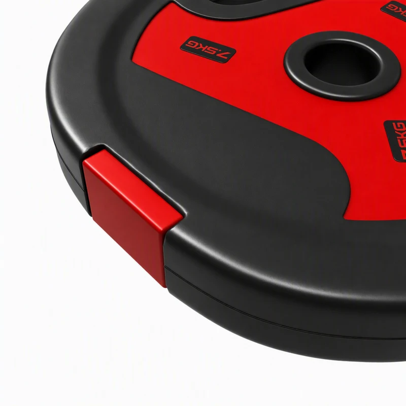 SPORTNOW Conjunto 4 Discos de Ginásio com Alças 20 kg Furo 2,5 cm Preto e Vermelho