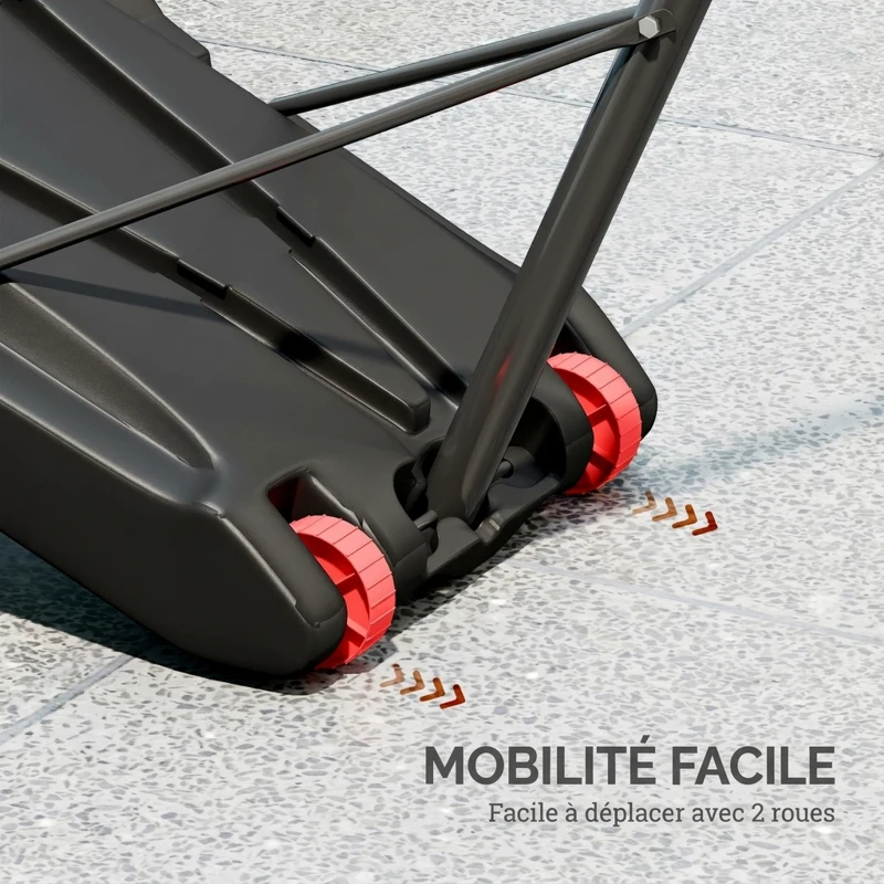 SPORTNOW Panier de Basket Extérieur et Fléchettes 2 en 1, Hauteur Réglable 210-247cm, Portable, Roues, Base Remplissable, Noir