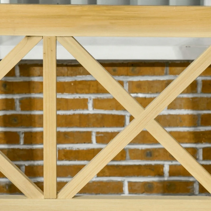 Outsunny schommelbank met pergola, 2-zits tuinschommel, massief hout, naturel