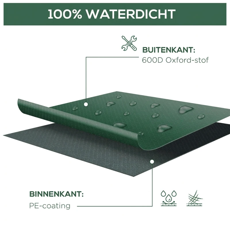 Outsunny Beschermhoes hoes voor tuinmeubelen 135 x135 x 75 cm Oxford