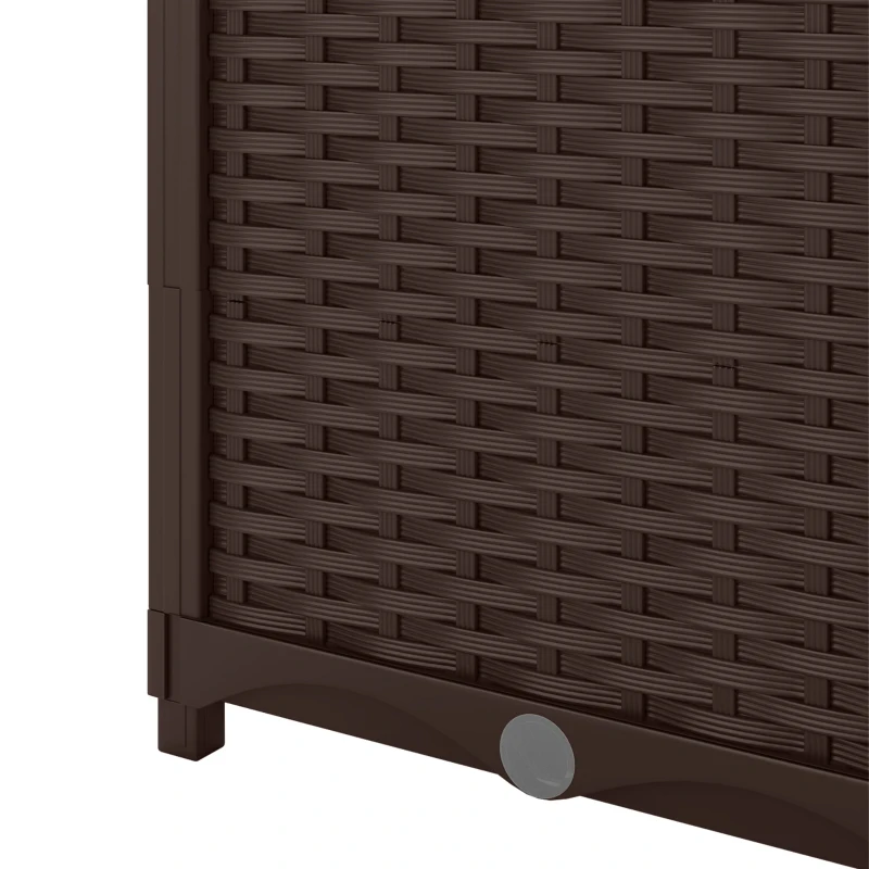 Outsunny Jardinière avec treillis lit surélevé de jardin jardinière extérieure avec 8 trous de drainage 120 x 40 x 135 cm marron