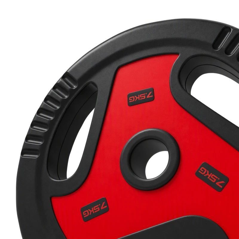 SPORTNOW Conjunto 4 Discos de Ginásio com Alças 20 kg Furo 2,5 cm Preto e Vermelho