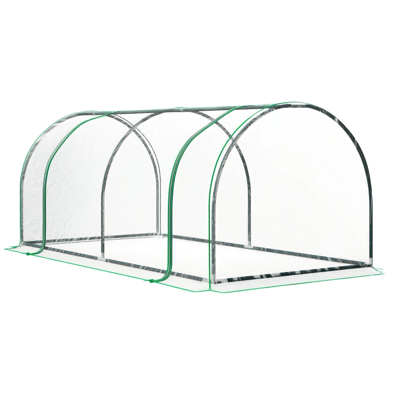 Outsunny kas, kweekkas met deur, koude kas, plantenkas, plantenteelt, staal PVC, 200 x 100 x 80 cm