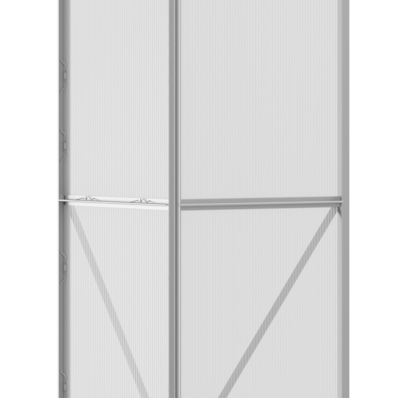 Outsunny Anlehngewächshaus, Schiebetür, Dachfenster, Polycarbonat+Aluminium, Farbe: Silber, 192 x 68 x 196 cm