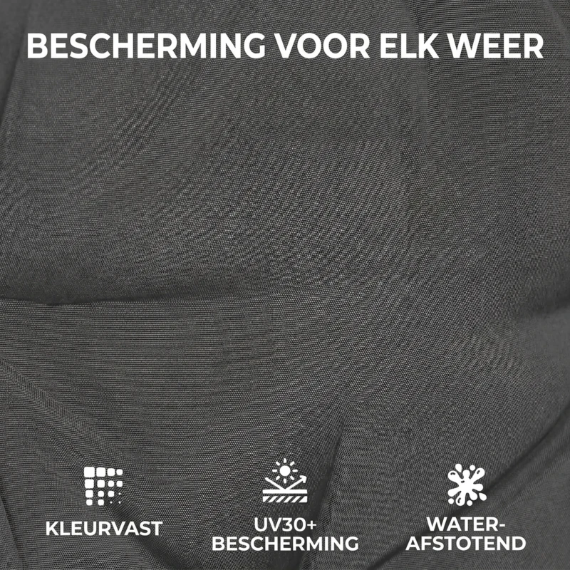 Outsunny 4-delig set zitkussens waterafstotend antislip stoelkussens met banden, indoor en outdoor 111,5 x 53 x 8 cm donkergrijs