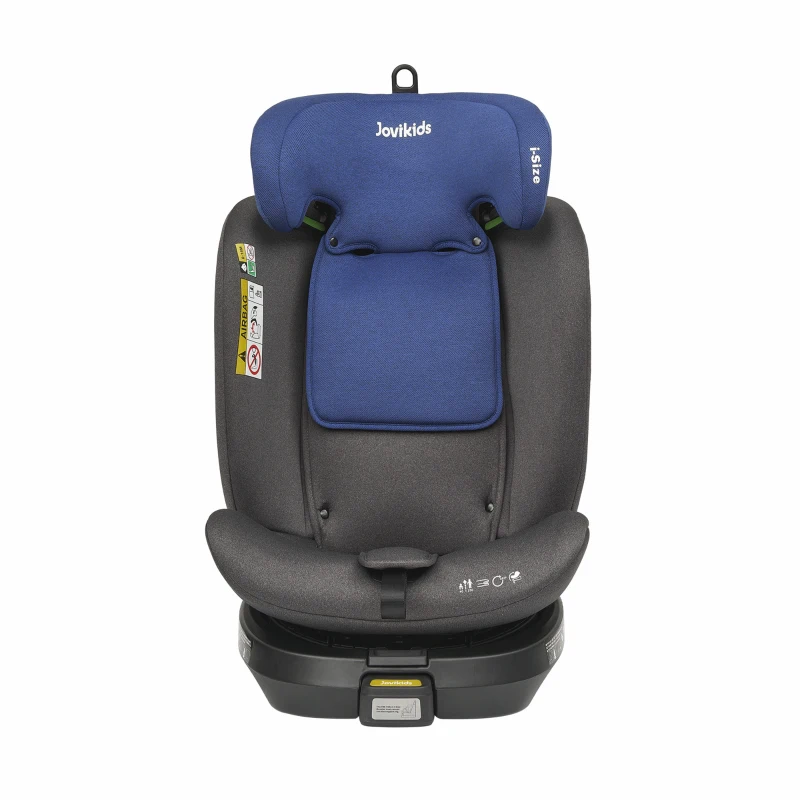 Kindersitz, 360° drehbar, ISOFIX, i-Size, ab Geburt bis 12 Jahre, mit Liegefunktion und abnehmbarem Verdeck, Blau