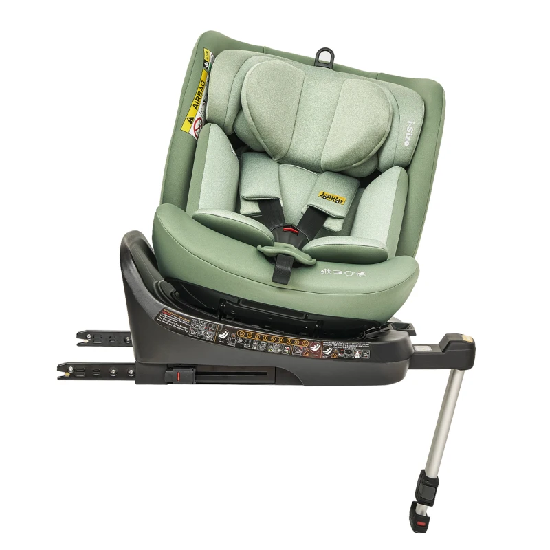 360° drehbarer i-Size Kindersitz mit ISOFIX, Reboarder, Liegefunktion und abnehmbarem Vordach für 40–150 cm, Grün