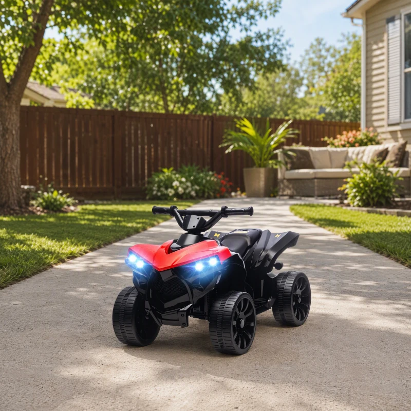 AIYAPLAY Quad électrique enfant 6V, voiture électrique enfants ATV, musique et phares LED, pour 18-56 mois, 70x42x45cm, rouge(m-2)