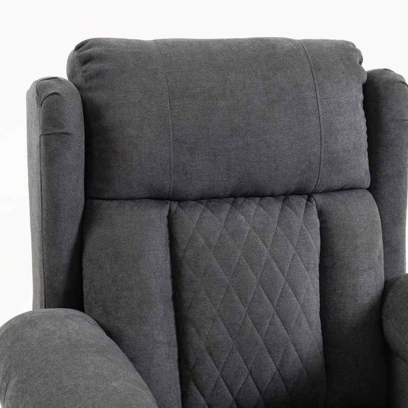 HOMCOM Fauteuil Releveur Électrique Massage Vibration et Chaleur, Fauteuil Relax Électrique Inclinable en Tissu Éponge, Gris