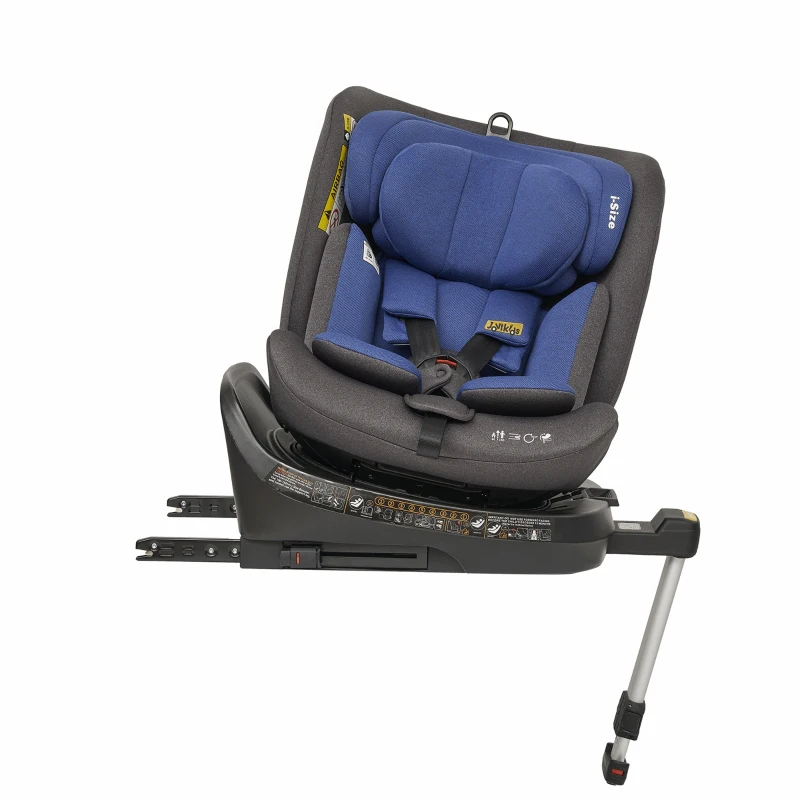 Kindersitz, 360° drehbar, ISOFIX, i-Size, ab Geburt bis 12 Jahre, mit Liegefunktion und abnehmbarem Verdeck, Blau