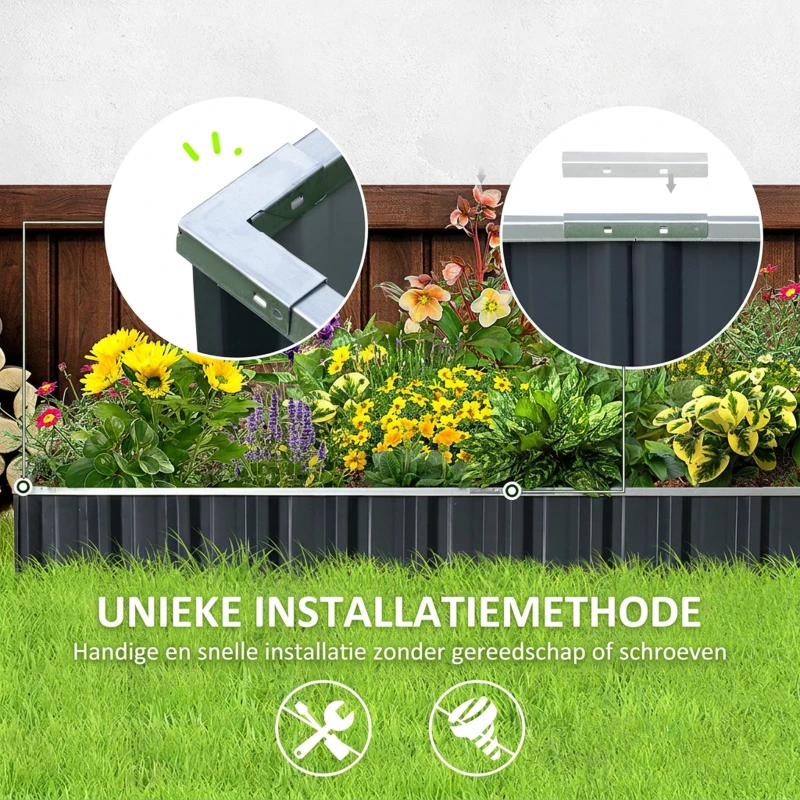 Outsunny hoogslaper staal 258 cm x 90 cm x 30 cm
