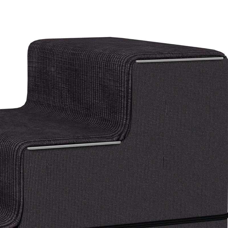 PawHut Dog Steps, 4-Step Dog Stairs for Bed and Sofa, Pet Stairs with Carry Handle, Washable Cover