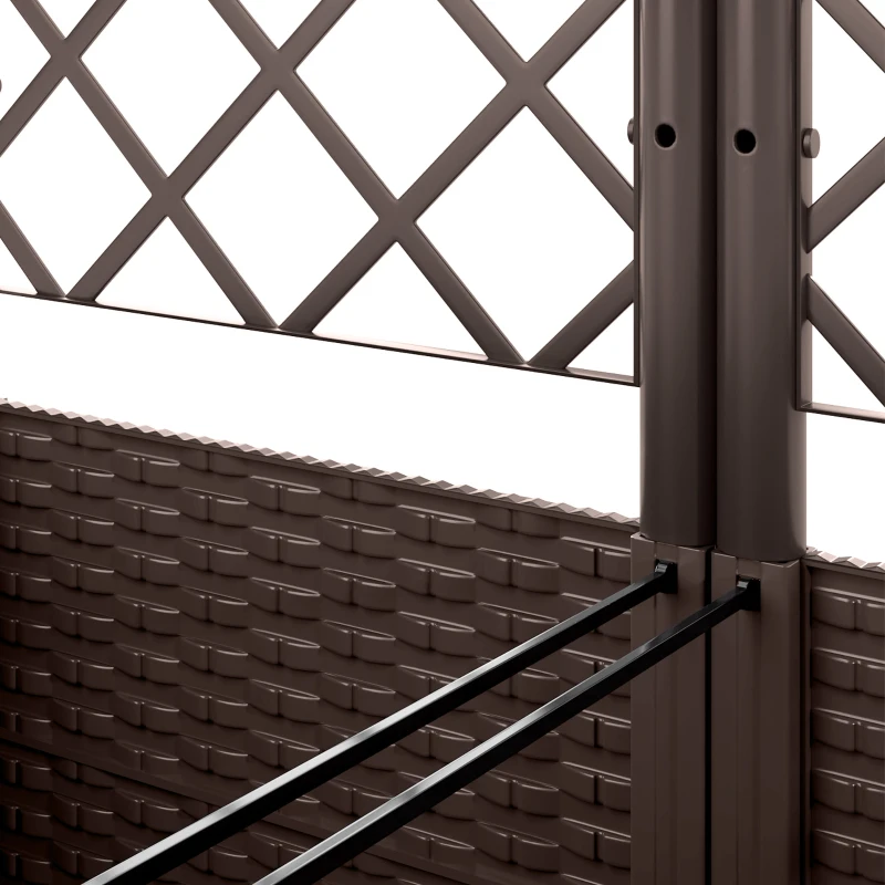 Outsunny Jardinière avec treillis lit surélevé de jardin jardinière extérieure avec 8 trous de drainage 120 x 40 x 135 cm marron