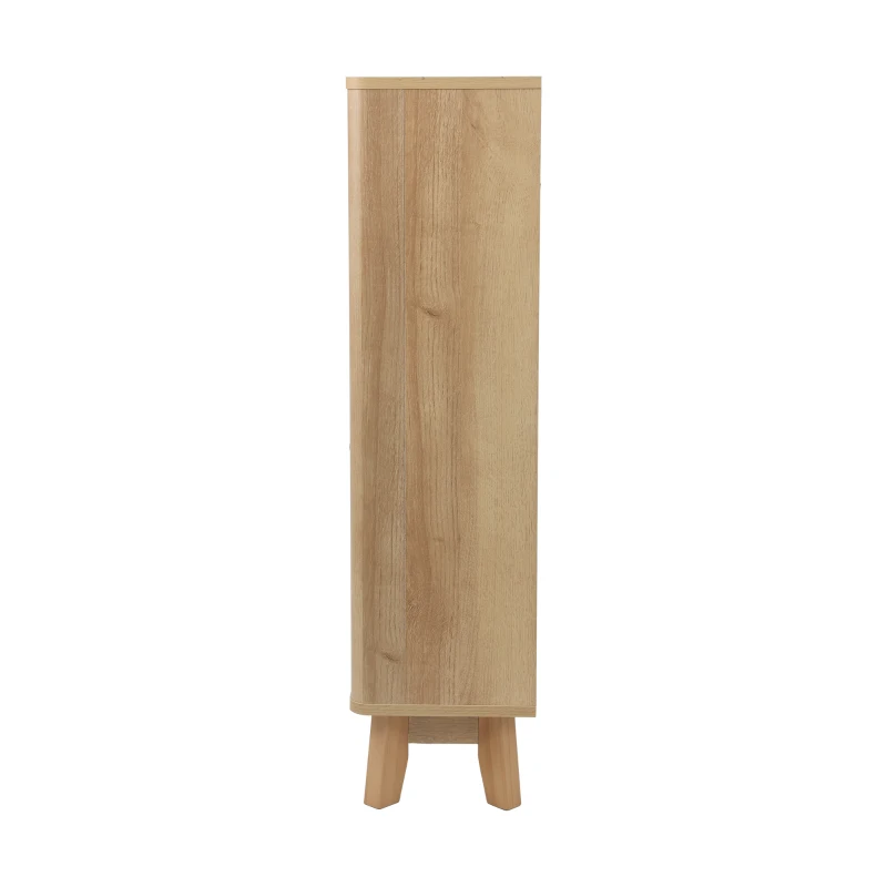 Schuhschrank mit Kippschutz und Doppeltüren, 60x24x94 cm, Eiche