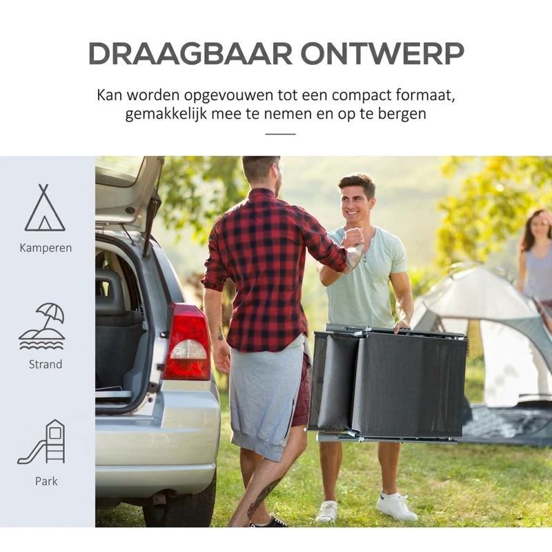 Outsunny Ligbank strandstoel ligbank verstelbaar 7-traps verstelbaar inklapbaar metaal grijs
