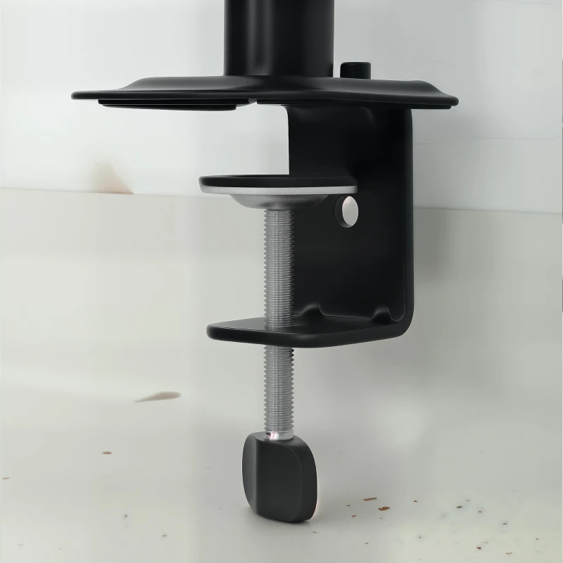 HOMCOM Dual Monitor Stand for 2 Screens up to 32", Height Adjustable Monitor Riser with Tilt, Swivel & 360° Rotation