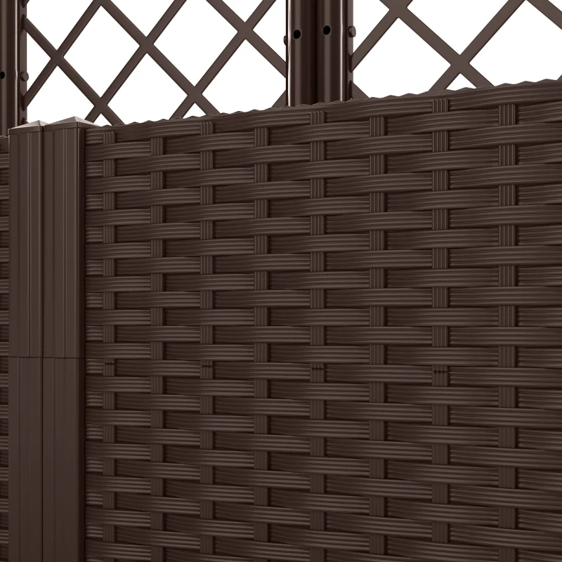 Outsunny Jardinière avec treillis lit surélevé de jardin jardinière extérieure avec 8 trous de drainage 120 x 40 x 135 cm marron