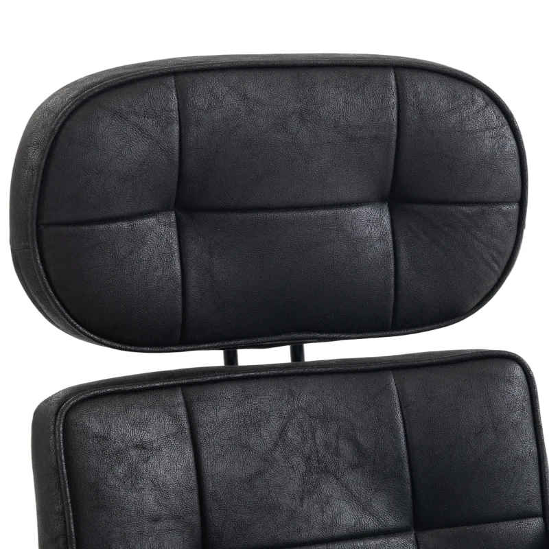 HOMCOM Office Chair, Big and Tall Desk Chair with Footrest, Wide Seat, Leathaire, Reclining Back, Swivel Wheels, Black