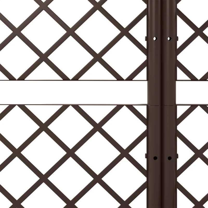 Outsunny Jardinière avec treillis lit surélevé de jardin jardinière extérieure avec 8 trous de drainage 120 x 40 x 135 cm marron
