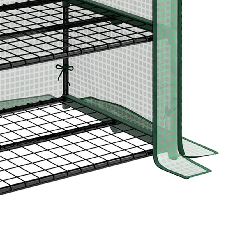 Outsunny Serre de Jardin Balcon étagère Serre 4 Niveaux 90L x 49l x 160H cm Acier galvanisé bâche Amovible PE Haute densité Vert