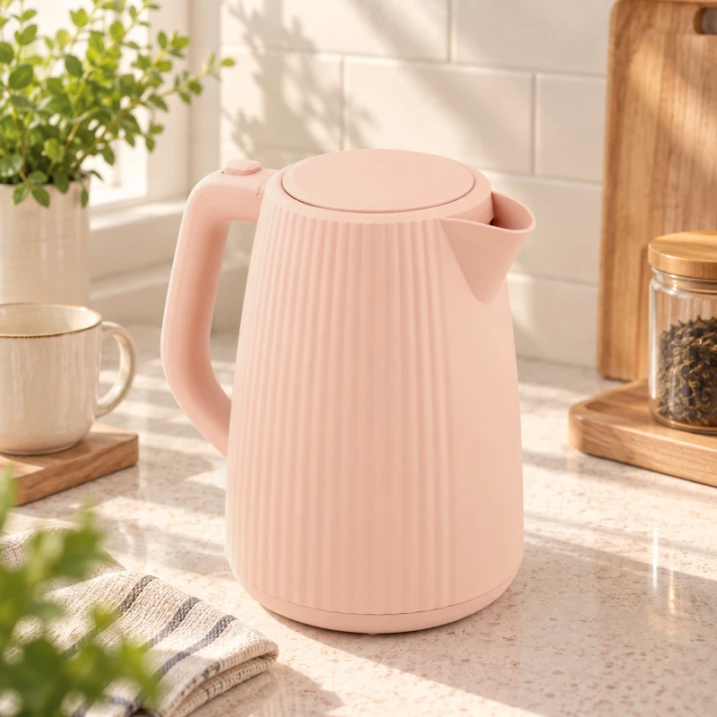 HOMCOM Hervidor eléctrico, 1,7 L, función de ebullición rápida, 2200 W, con filtro antical extraíble, apagado automático, Rosa