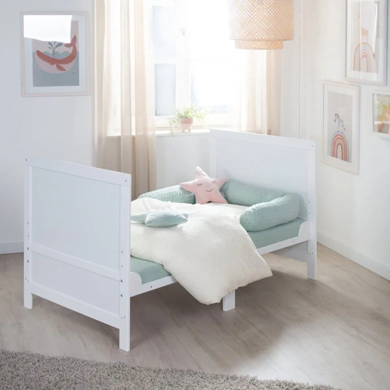 Lit bébé évolutif - 70 x 140 cm - EASY SLEEP - Blanc laqué