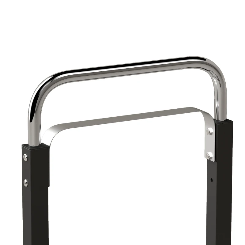 HOMCOM Carrinho Dobrável 2 em 1 Extensível 220KG Dobra Plana Carrinho Plataforma Aço Alça Regulável Rodas 360° 112x41x92cm Preto