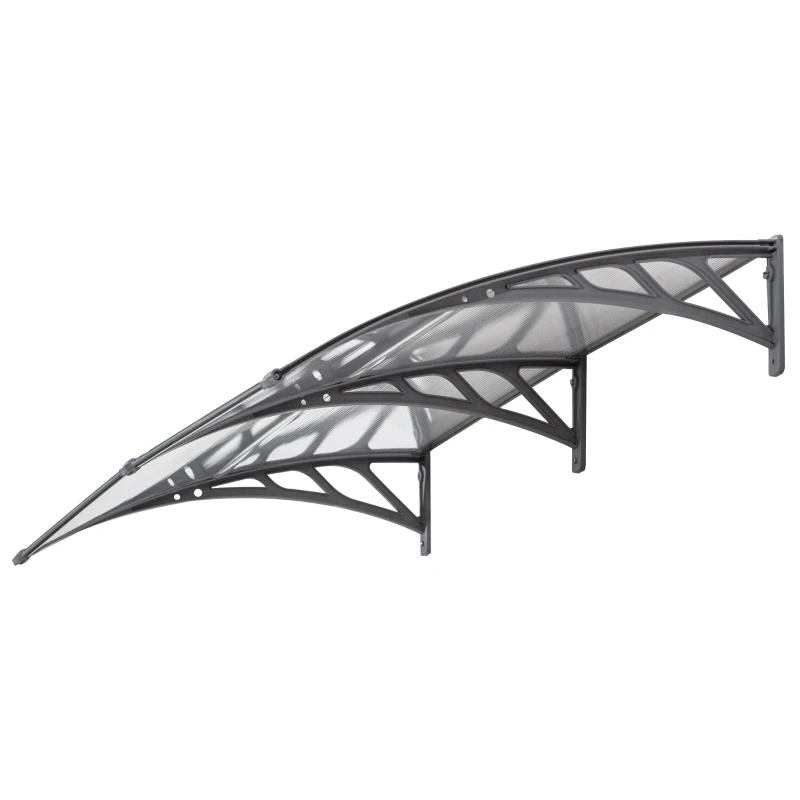 Outsunny Türvordach, Außendach aus Polycarbonat und robustem Aluminium 196x75cm, transparent
