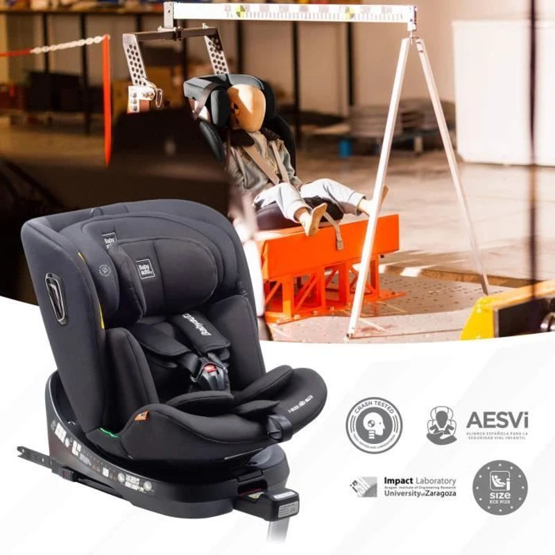 Siege auto - BABYAUTO - AITANA GREY ANTHRACITE - De la naissance a 12 ans - 0-36 kg - I-Size - ISOFIX - Pivotant 360° - ECE R129