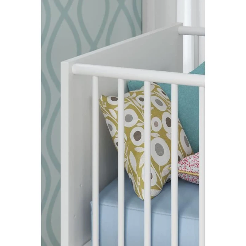 Chambre bébé Duo : Lit 70 x 140 cm + Commode a langer NIKO - Blanc - TREND TEAM