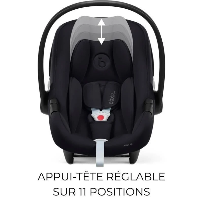 Siege auto Aton B2 i-size Cbx by Cybex - 45 a 87 cm - naissance jusqu'a 13 kg - jusqu'a 2 ans - Base one incluse - Volcano black