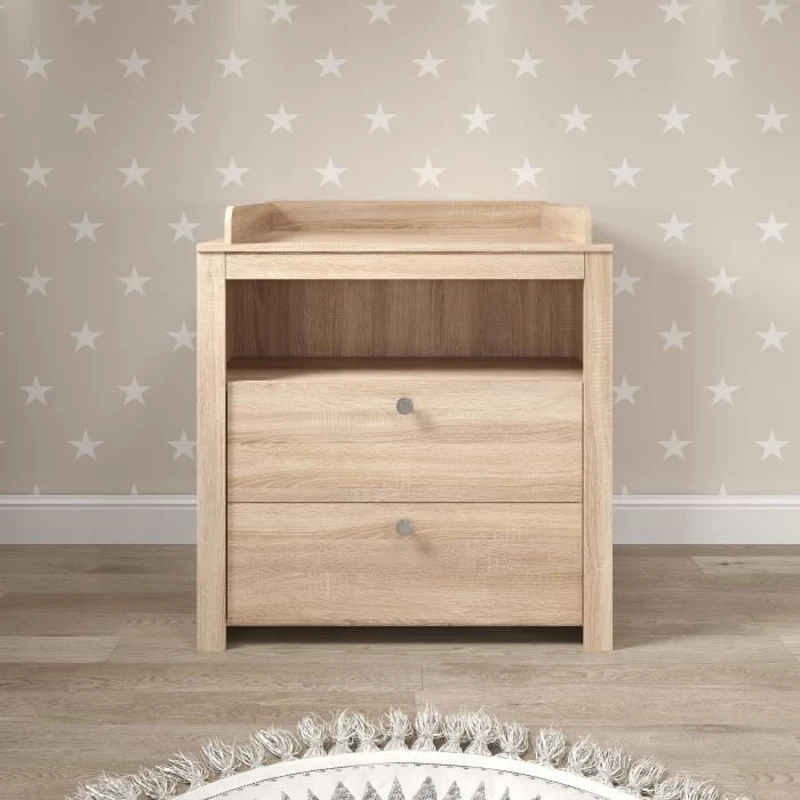 Chambre bébé Duo : Lit 70 x 140 cm + Commode a langer OLIVIA - Chene - TREND TEAM