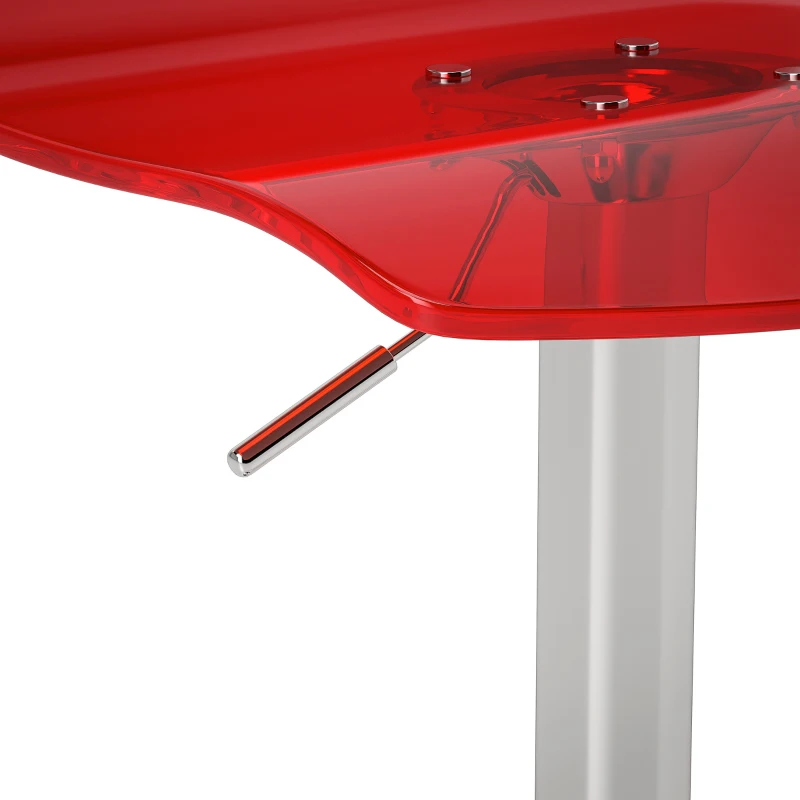 HOMCOM Lote de 2 banquetas de bar design contemporâneo giratórias 360° altura ajustável com apoio para os pés 39x39x67-87cm vermelho