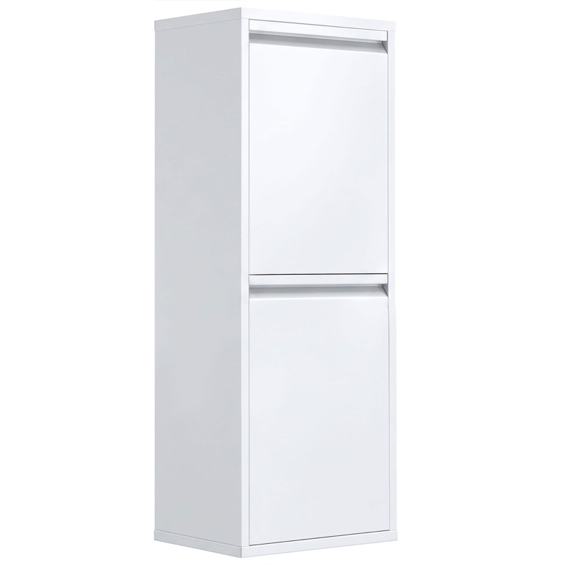 HOMCOM Móvel Lixeira de Triagem, Lixeira de Reciclagem 30 L (2 x 15 L) com 2 Compartimentos, Fecho Suave, Branco