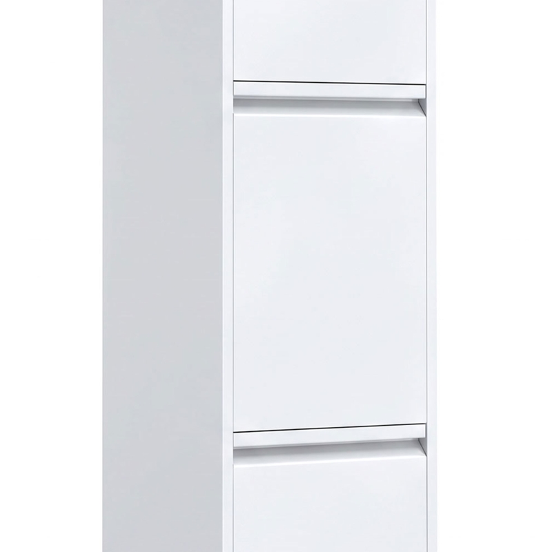 HOMCOM Móvel Lixeira de Triagem, Lixeira de Reciclagem 30 L (2 x 15 L) com 2 Compartimentos, Fecho Suave, Branco