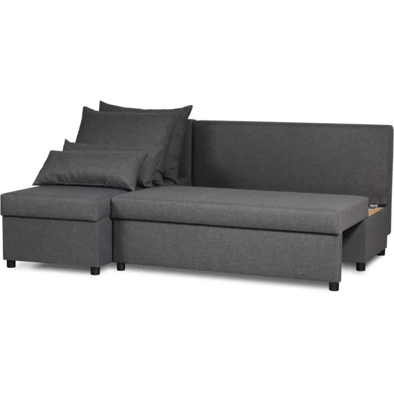 Canapé d'angle réversible – Tissu Gris – L 192 x P 143 x H 79 cm – JOSS - Fabriqué en Ukraine