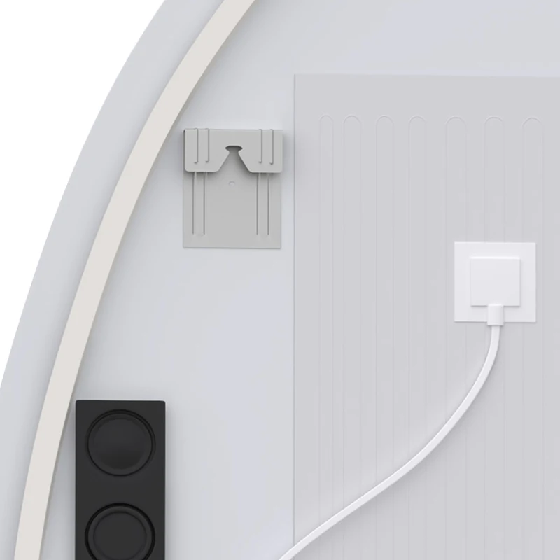 HOMCOM Espelho de Casa de Banho Bluetooth com Iluminação LED 60x80cm, Forma de Seixo, Dimerizável 3 Cores, Anti-Embaçamento, Memória, Prateado