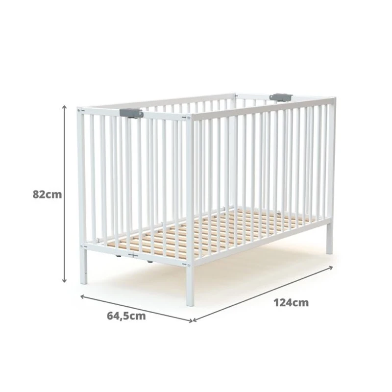 Lit bébé pliant - 60 x 120 cm - WEBABY - FLEX - Blanc