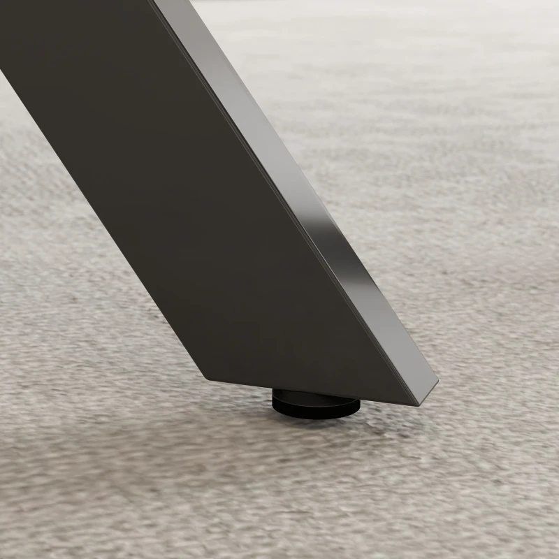 HOMCOM Mesa de Jantar Extensível para 4 a 8 Pessoas, 120-160 cm, Tampo com Efeito Mármore, Pés Cruzados em Aço, Preto