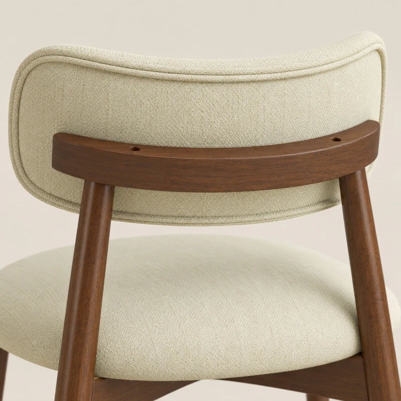 HOMCOM Juego de 2 Sillas para Comedor, Sillas de Cocina en Chenilla con Respaldo Curvado, Asiento Acolchado, Beige