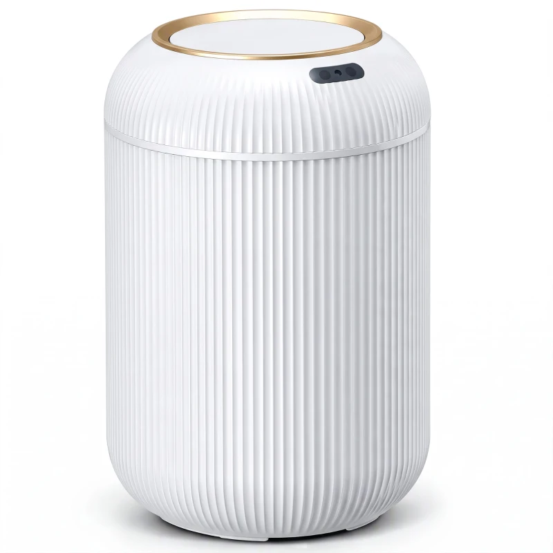 HOMCOM Poubelle de cuisine automatique 10 L Poubelle de cuisine Capteur infrarouge Fermeture douce Anti-traces Blanc