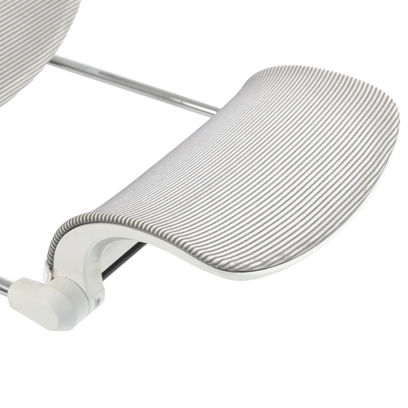HOMCOM Cadeira de Escritório Ergonômica Reclinável em Malha, Suporte Lombar, Encosto de Cabeça, Apoios de Braço Eleváveis, 62x66x126cm, Cinza