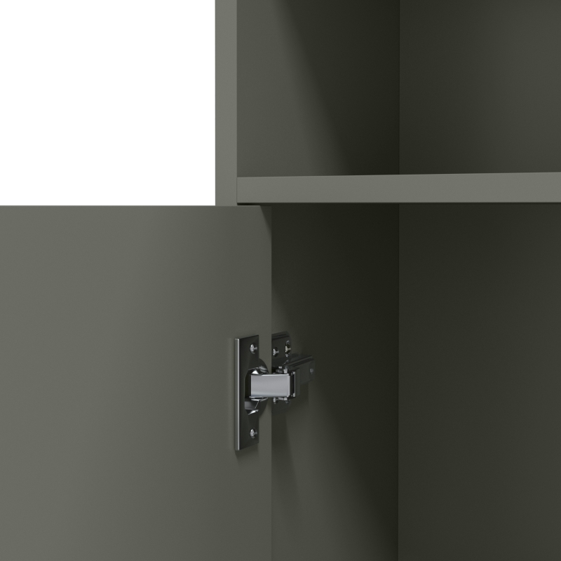 HOMCOM Móvel de banheiro, móvel de armazenamento estreito com 2 gavetas, compartimentos abertos, 50x25x100cm, verde claro