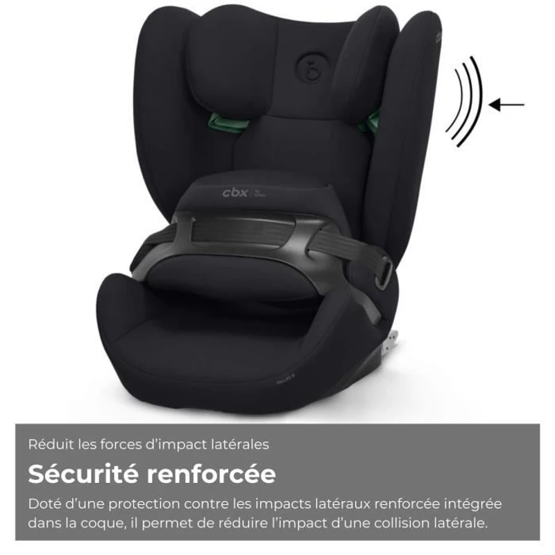 Siege auto Pallas B i-size Cbx by Cybex - 76 a 150 cm - 9 a 50 kg - 15 mois a 12 ans - Pure black