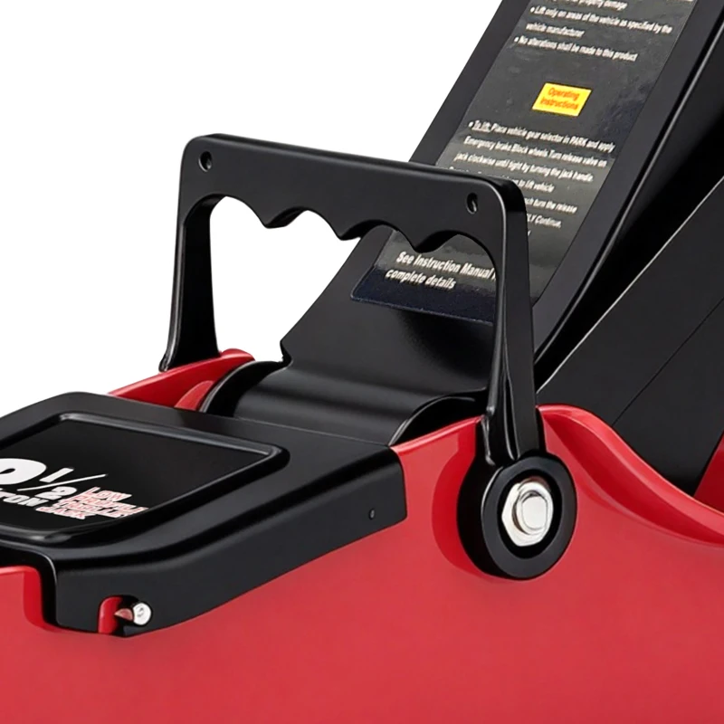 HOMCOM Gato Hidráulico Gato Rodante 2,5 Toneladas de Perfil Bajo para Coche Elevación 85-380mm Patín de Caucho 90x22x38cm Rojo