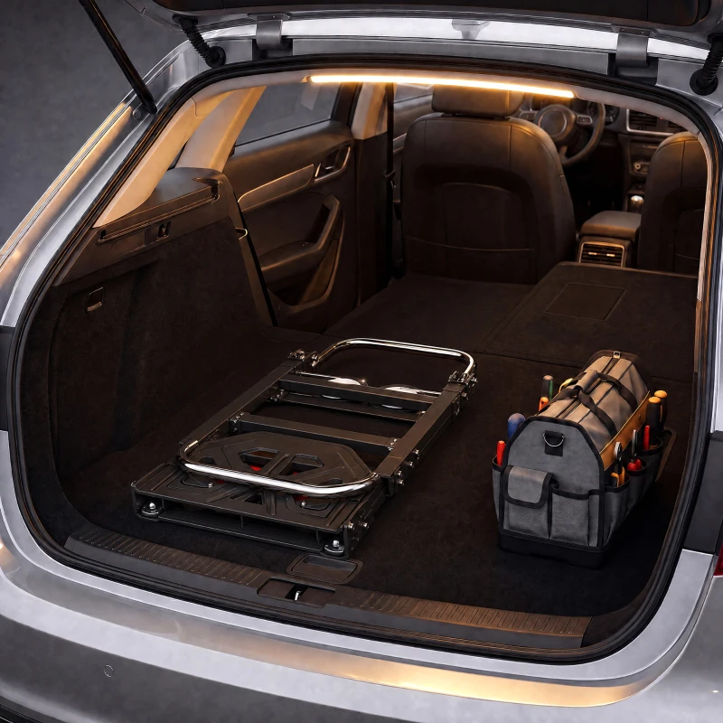 HOMCOM Carretilla Plegable 2 en 1 Extensible 220KG Plegado Plano Carro Plataforma Acero Mango Ajustable Ruedas 360° 112x41x92cm Negro